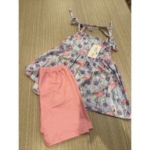 Pete + Lucy Flamingo Fancy Girls 2 Piece Set  Size 5